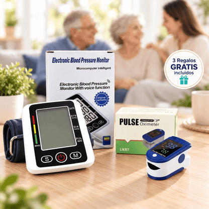 Combo Tensiómetro Digital + Oxímetro de Pulso + 3 REGALOS