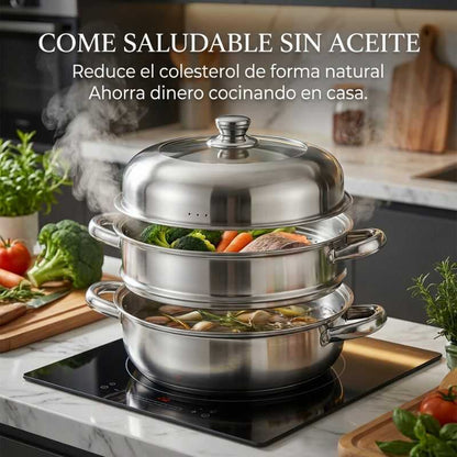 StahlChef - Olla Vaporizadora de 3 niveles