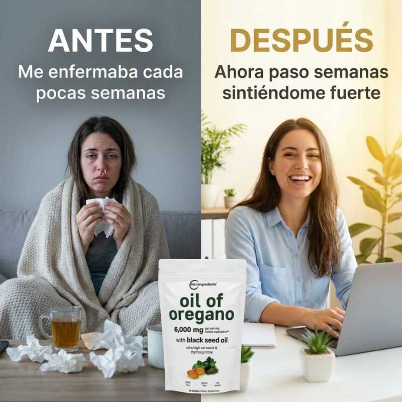 Oil of Oregano with Black Seed Oil - Para personas que se enferman seguido: aceite de orégano concentrado y semilla negra que ayudan a tu cuerpo a enfermarse menos en 30 días.
