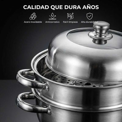 StahlChef - Olla Vaporizadora de 3 niveles