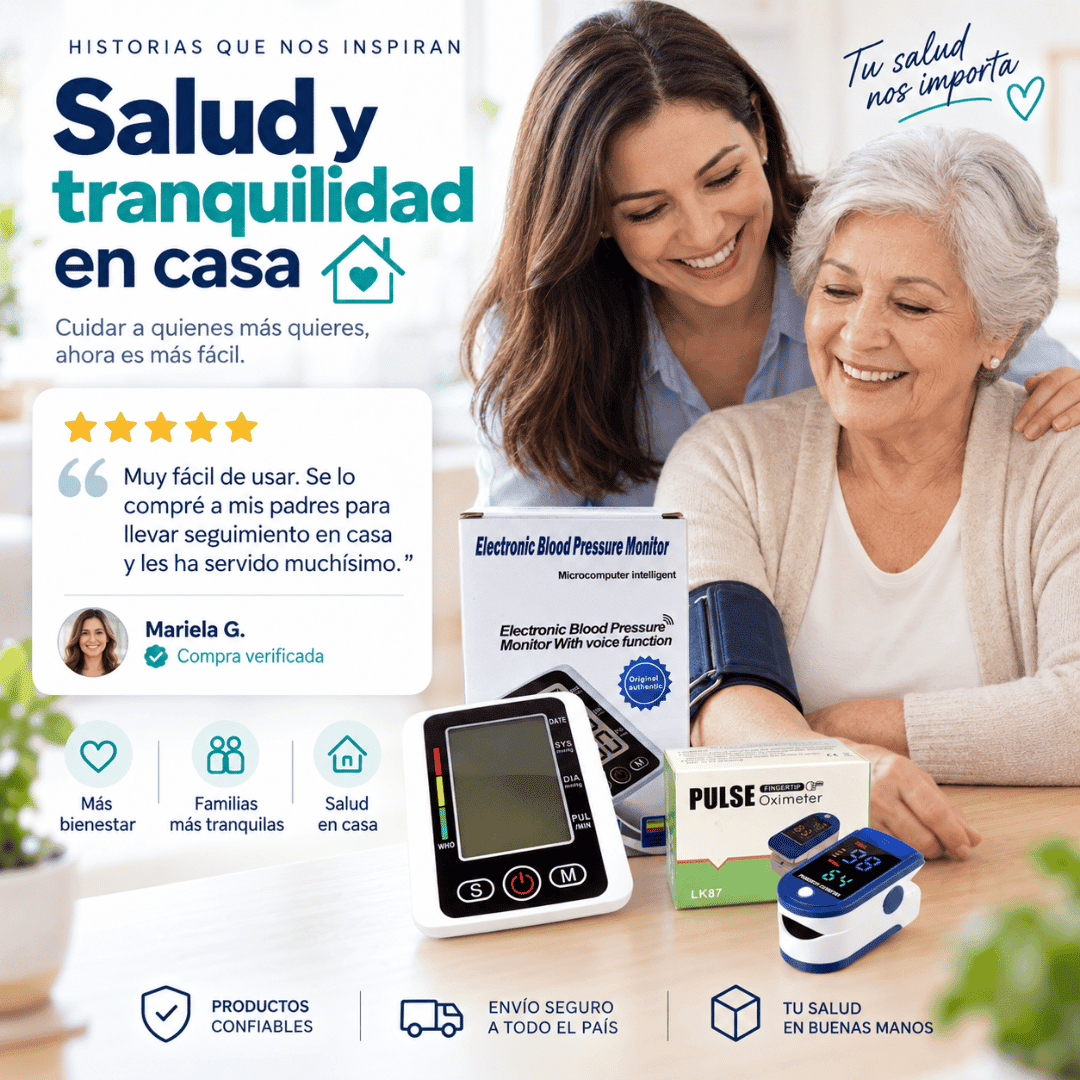Combo Tensiómetro Digital + Oxímetro de Pulso + 3 REGALOS