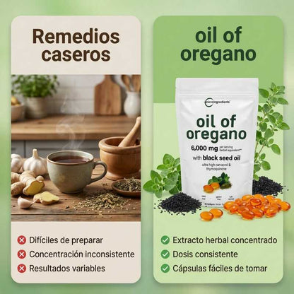 Oil of Oregano with Black Seed Oil - Para personas que se enferman seguido: aceite de orégano concentrado y semilla negra que ayudan a tu cuerpo a enfermarse menos en 30 días.
