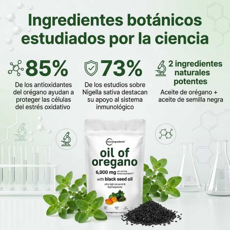 Oil of Oregano with Black Seed Oil - Para personas que se enferman seguido: aceite de orégano concentrado y semilla negra que ayudan a tu cuerpo a enfermarse menos en 30 días.