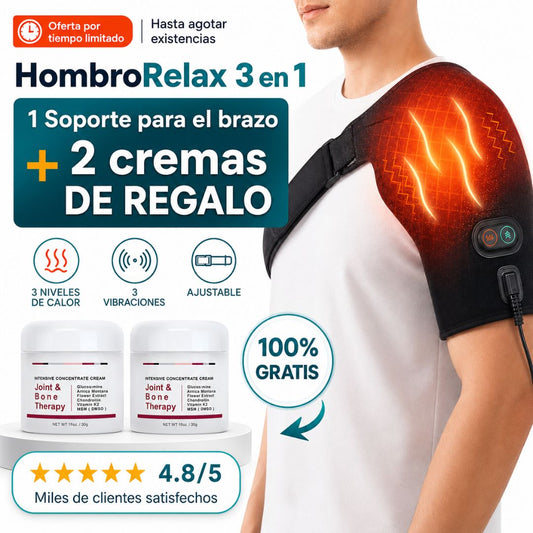 HombroRelax 3 en 1 | Soporte Térmico con Vibración + 2 Cremas de Regalo