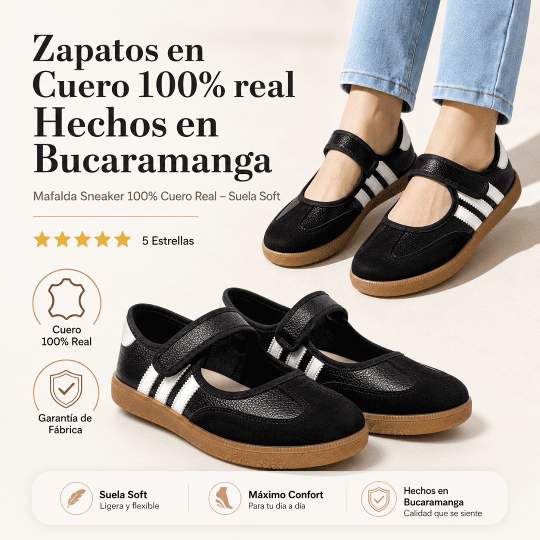 Mafalda Sneaker 100% Cuero Real – Suela Soft