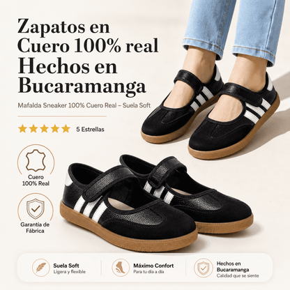 Mafalda Sneaker 100% Cuero Real – Suela Soft
