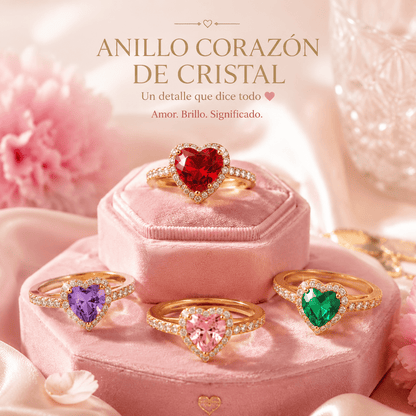 Anillo Corazón de Cristal- El regalo perfecto