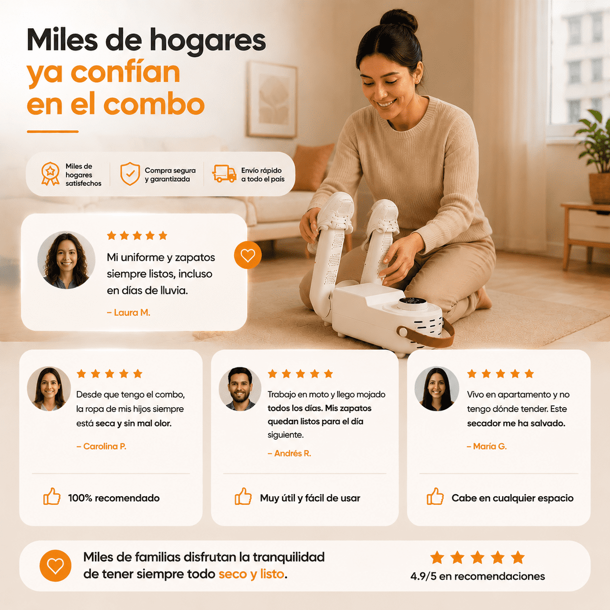 COMBO SECADORAS - PRENDAS SECAS EN MINUTOS
