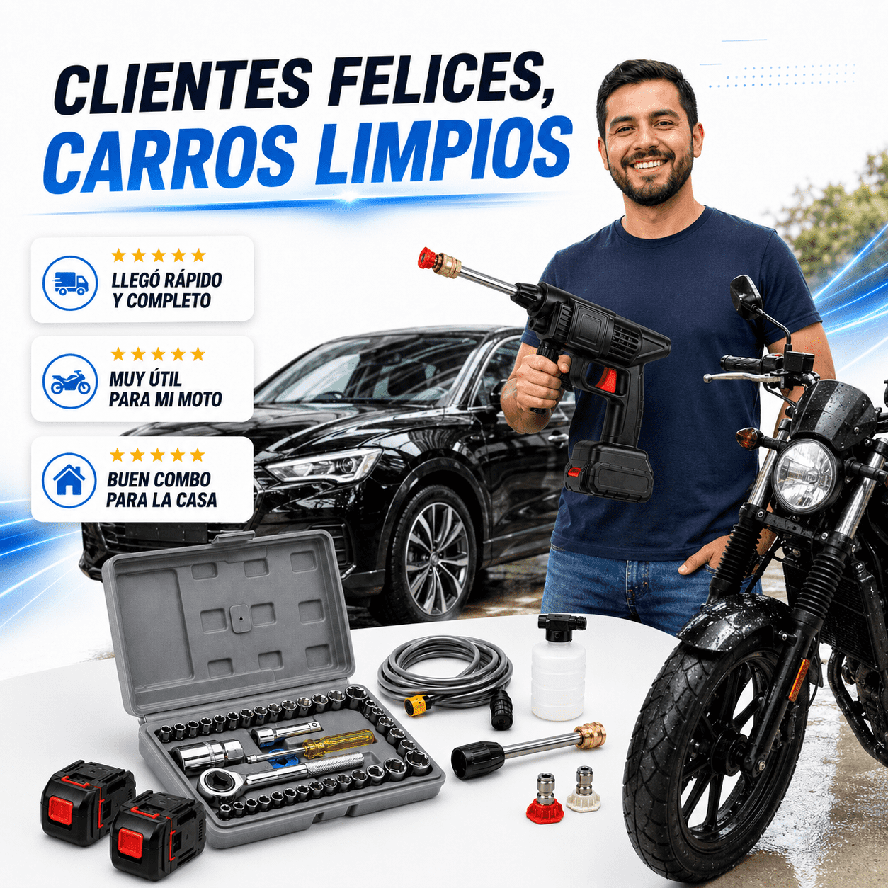 Combo PowerClean- Lava y repara al instante.