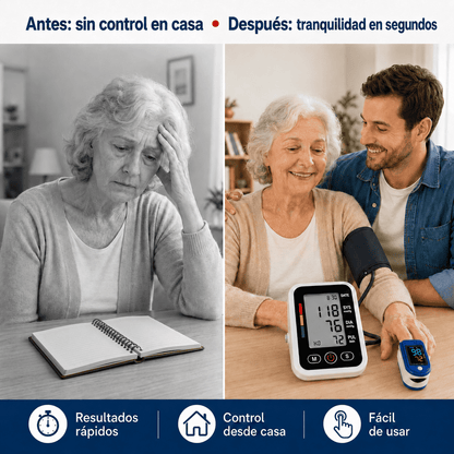 Combo Vital Salud en Casa: Tensiómetro Digital + Oxímetro de Pulso