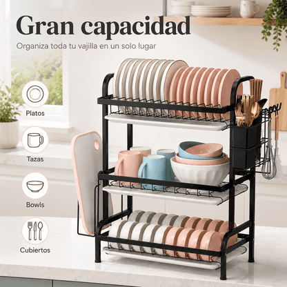 Escurridor Organizador de Platos 3 Niveles