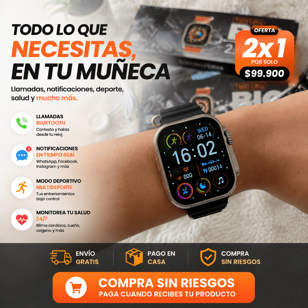 Smartwatch T900 Ultra – PROMO 2x1